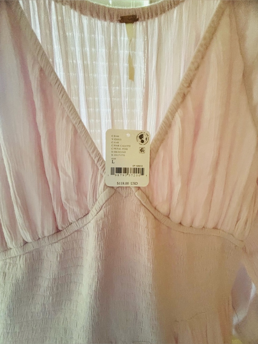 NWT Free People Dixie Maxi Dress Blush Pink V-Neck Large - Picture 6 of 7